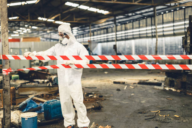 Professional Biohazard Cleanup technician working in Greenlawn, NY